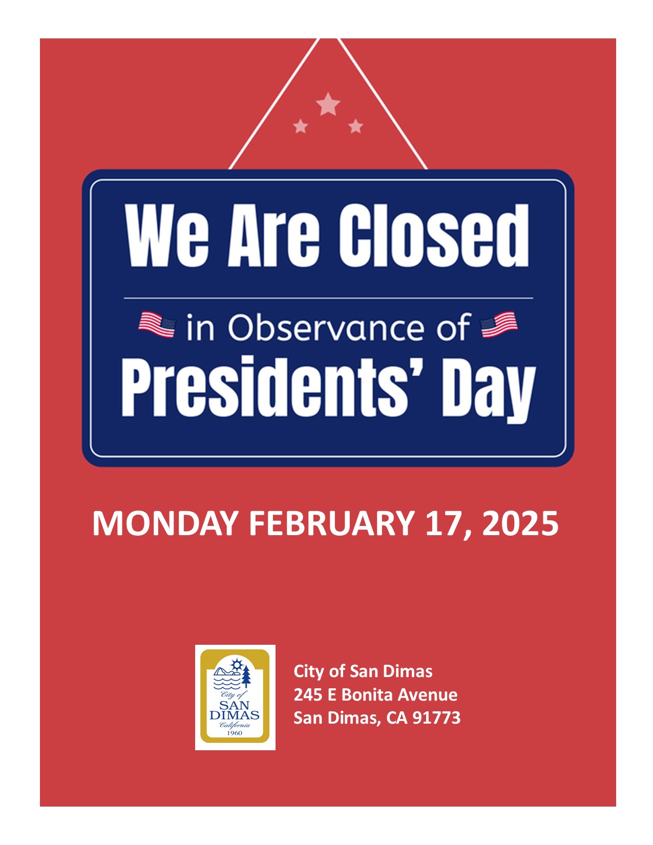 President's Day Notice